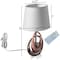 Quickway Imports 16-in. Ceramic Table Lamp, w/Silver and Pink Circular Stand and White Cotton Lampshade, 2PK QI004587.2 - alternate 6